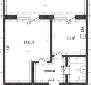 1-к квартира, вторичка, 33м2, 3/9 этаж