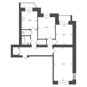 3-к квартира, вторичка, 87м2, 4/14 этаж