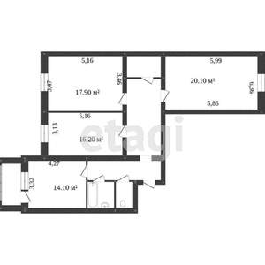3-к квартира, вторичка, 108м2, 10/14 этаж