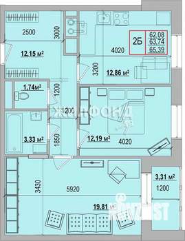 2-к квартира, вторичка, 65м2, 4/5 этаж