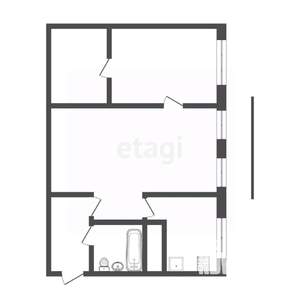 2-к квартира, вторичка, 46м2, 1/5 этаж