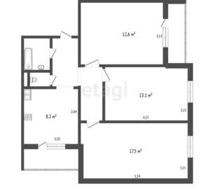3-к квартира, вторичка, 63м2, 4/10 этаж