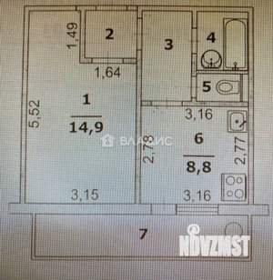 1-к квартира, вторичка, 34м2, 1/10 этаж