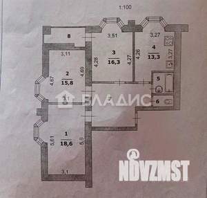 3-к квартира, вторичка, 83м2, 5/5 этаж