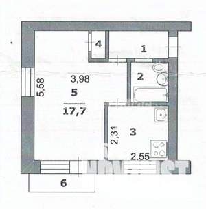 1-к квартира, вторичка, 31м2, 2/5 этаж