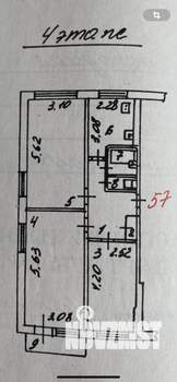 3-к квартира, вторичка, 63м2, 4/5 этаж