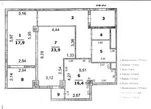 2-к квартира, вторичка, 92м2, 9/17 этаж