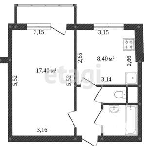 1-к квартира, вторичка, 33м2, 5/10 этаж