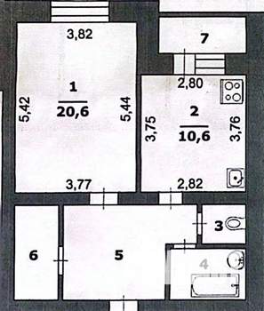 1-к квартира, вторичка, 49м2, 2/10 этаж