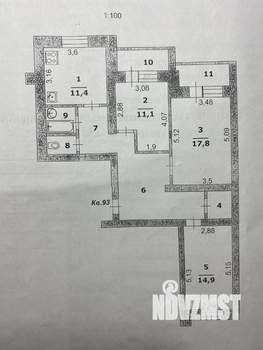 3-к квартира, вторичка, 88м2, 4/12 этаж