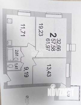 2-к квартира, вторичка, 63м2, 4/5 этаж