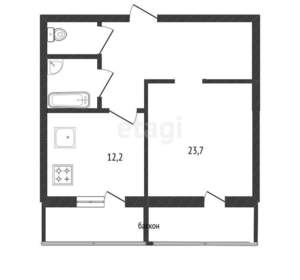 1-к квартира, вторичка, 51м2, 14/14 этаж