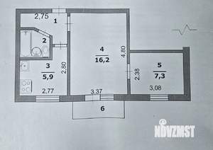 2-к квартира, вторичка, 37м2, 2/5 этаж