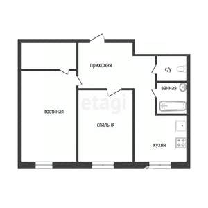 2-к квартира, вторичка, 43м2, 2/9 этаж