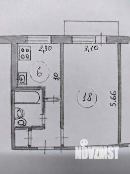 1-к квартира, вторичка, 30м2, 4/5 этаж