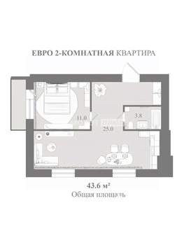 2-к квартира, вторичка, 44м2, 3/4 этаж