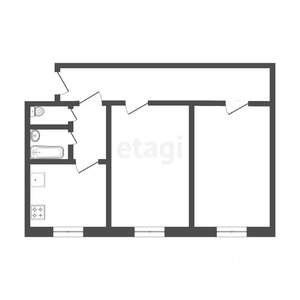 2-к квартира, вторичка, 57м2, 1/9 этаж