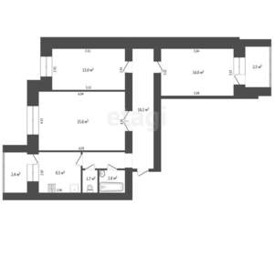 3-к квартира, вторичка, 88м2, 14/14 этаж