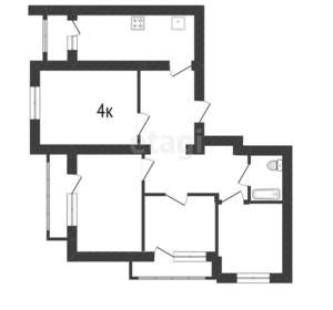4-к квартира, вторичка, 78м2, 4/14 этаж