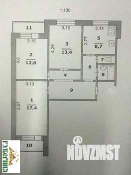 3-к квартира, вторичка, 71м2, 1/10 этаж
