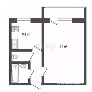 1-к квартира, вторичка, 34м2, 9/10 этаж