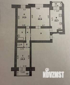 3-к квартира, вторичка, 99м2, 9/16 этаж