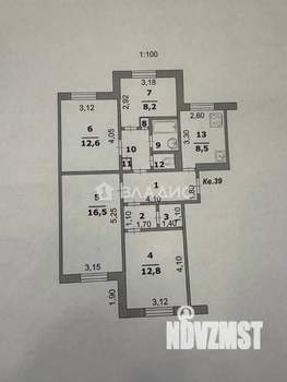 4-к квартира, вторичка, 77м2, 1/9 этаж