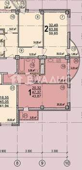 1-к квартира, вторичка, 42м2, 5/15 этаж