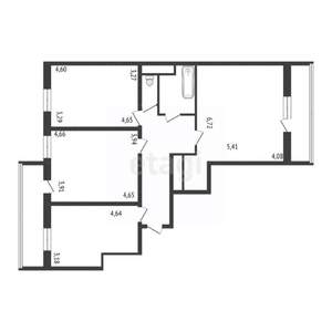 3-к квартира, вторичка, 104м2, 3/4 этаж