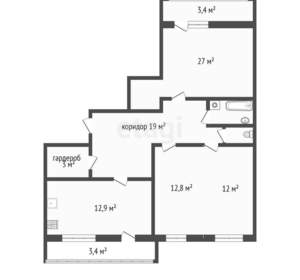 3-к квартира, вторичка, 92м2, 8/9 этаж