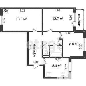 3-к квартира, вторичка, 72м2, 8/17 этаж