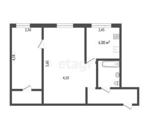 2-к квартира, вторичка, 46м2, 1/5 этаж