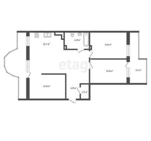 3-к квартира, вторичка, 106м2, 9/13 этаж