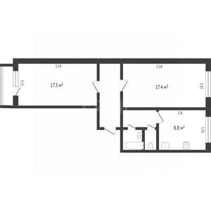 2-к квартира, вторичка, 45м2, 4/9 этаж