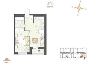 2-к квартира, вторичка, 40м2, 1/8 этаж