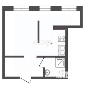 1-к квартира, вторичка, 42м2, 3/9 этаж