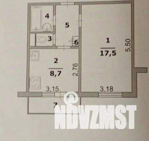 1-к квартира, вторичка, 34м2, 1/7 этаж