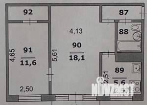2-к квартира, вторичка, 44м2, 4/5 этаж