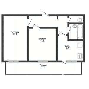 2-к квартира, вторичка, 57м2, 1/9 этаж