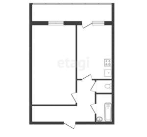 1-к квартира, вторичка, 51м2, 3/9 этаж