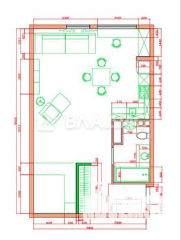 Студия квартира, вторичка, 56м2, 17/18 этаж