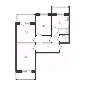 3-к квартира, вторичка, 69м2, 4/10 этаж