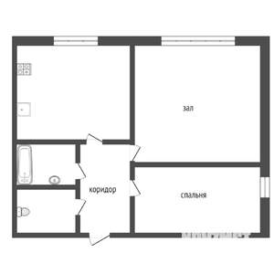 2-к квартира, вторичка, 44м2, 1/5 этаж