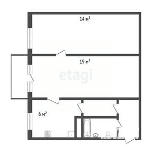 2-к квартира, вторичка, 46м2, 4/5 этаж