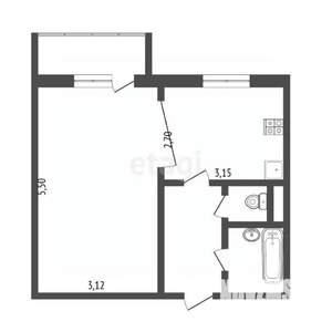 1-к квартира, вторичка, 34м2, 4/9 этаж