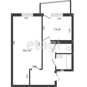 1-к квартира, вторичка, 40м2, 5/21 этаж
