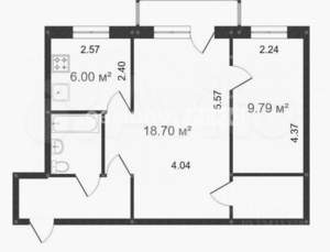 2-к квартира, вторичка, 45м2, 4/5 этаж