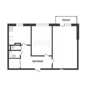 2-к квартира, вторичка, 45м2, 4/5 этаж