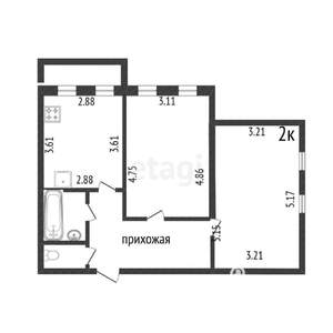 2-к квартира, вторичка, 56м2, 10/15 этаж