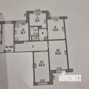 4-к квартира, вторичка, 77м2, 1/9 этаж